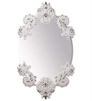 Oval Wall Mirror without Frame. Silver Lustre. Limited Edition