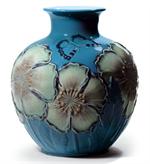 Lladro - Poppy Flowers Vase (blue)
