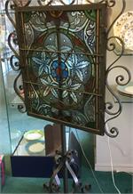 Antique Stained Glass Window w/light
